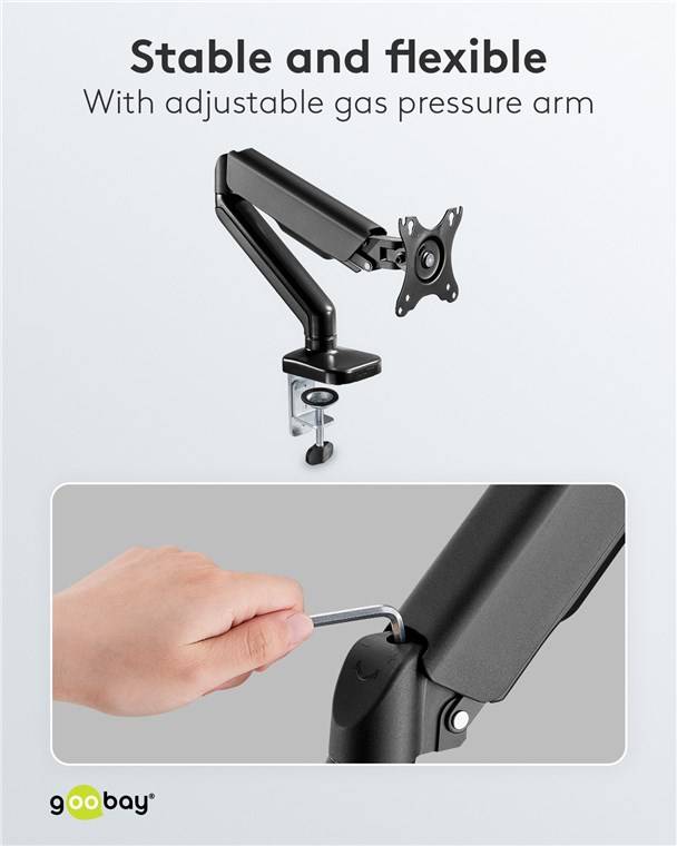 Goobay Monitorhalterung mit Gasdruckfeder - für Monitore zwischen 17 und 32 Zoll (43-81 cm)
