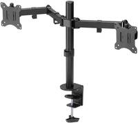 Goobay Doppel-Monitorhalterung Flex, Schwarz, Klemme, 8 kg, 43,2 cm (17 Zoll), 81,3 cm (32 Zoll), 100 x 100 mm, Schwarz