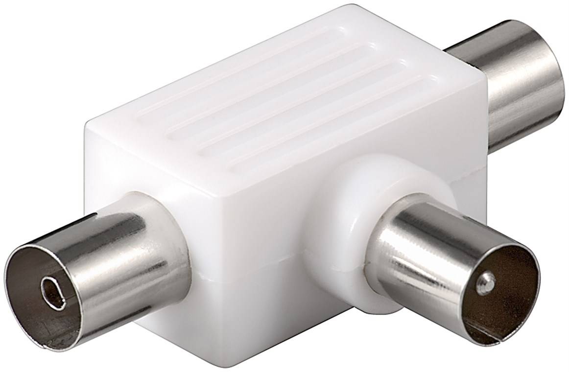 Goobay Koax-T-Adapter: doppelte Koax-Buchse > Koax-Stecker - Adapter-Stecker aus Kunststoff