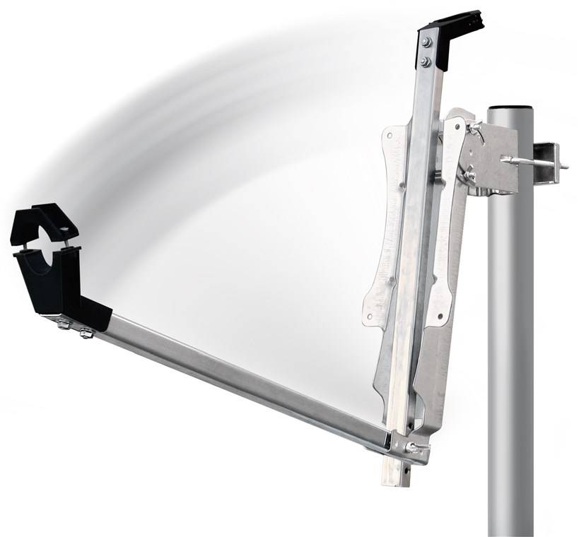 Goobay 80 cm Alu-Satellitenschüssel - für Ein-/Mehrteilnehmer mit besonders stabilem Feedarm, der jedem Sturm trotzt