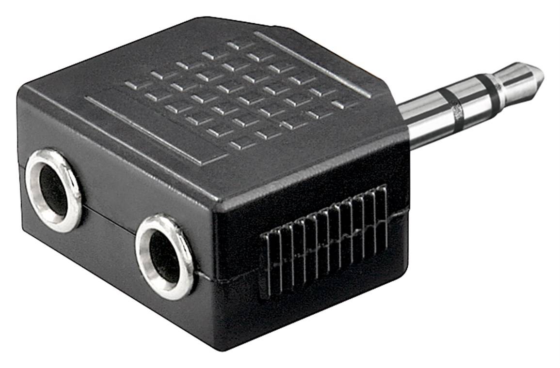 Goobay Kopfhörer-Adapter AUX, Klinke 3,5 mm 1 zu 2 - 1x 3,5-mm-Klinkenstecker (3-polig, stereo) > 2x 3,5-mm-Klinkenkuppl
