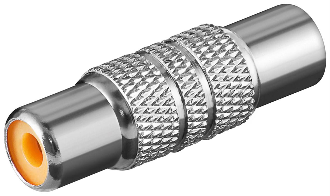 Cinch-Adapter, Buchse zu Buchse, Metallausführung - 1x Cinch-Buchse > 1x Cinch-Buchse