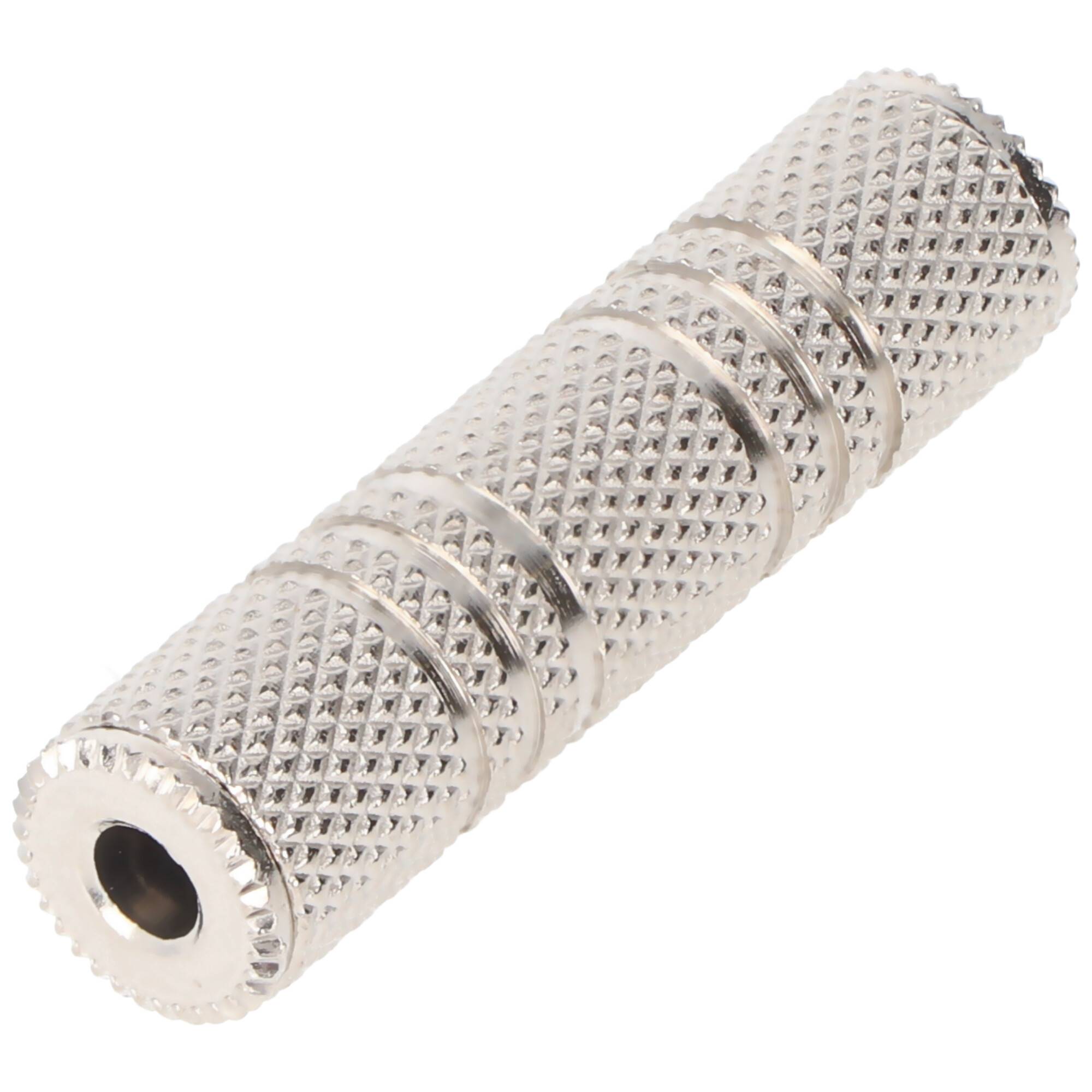 Goobay Kopfhörer-Adapter, AUX-Klinke 3,5 mm, Buchse zu Buchse, Metallausführung - 1x 3,5-mm-Klinkenbuchse (3-polig, ster