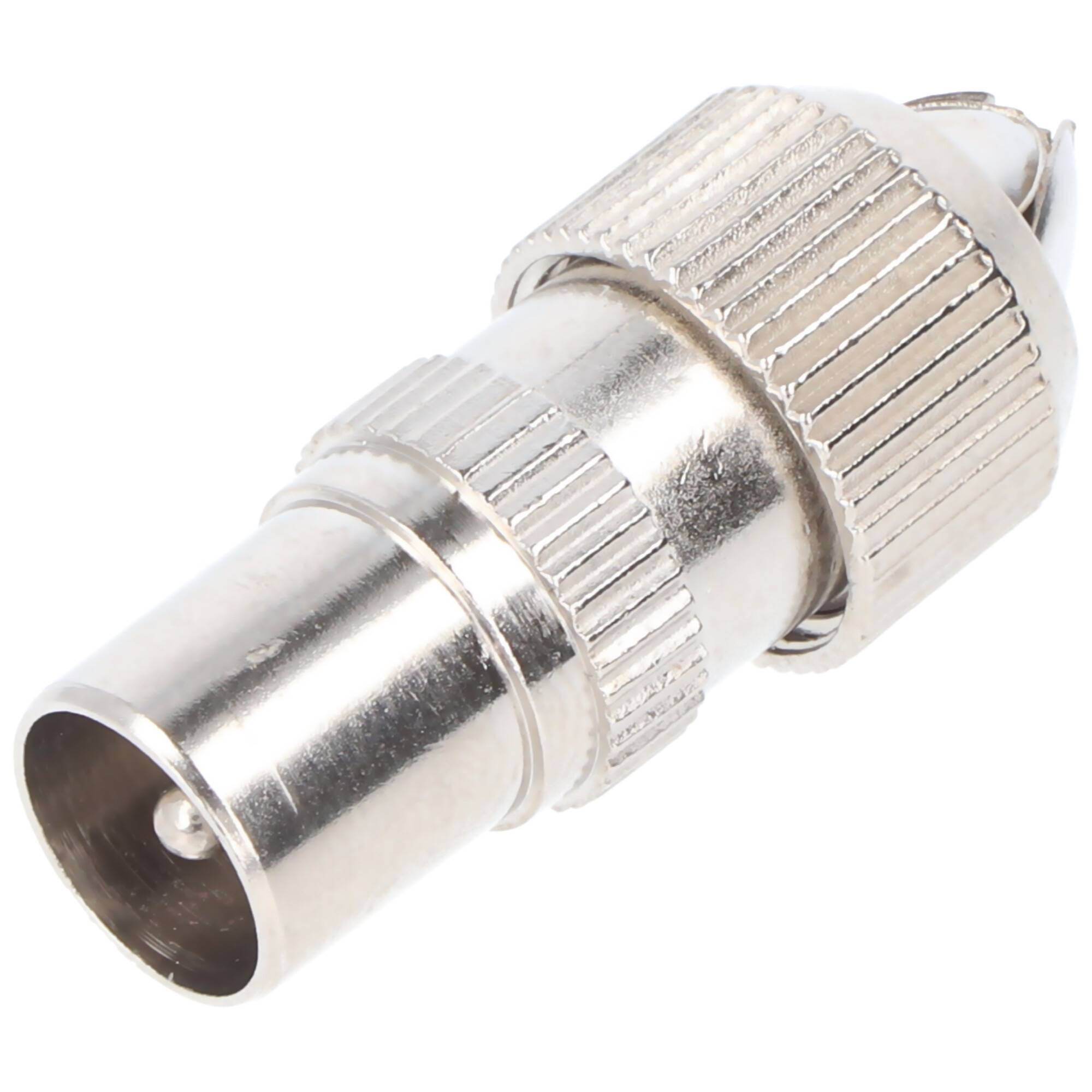 Koax-Stecker mit Schraubbefestigung - schraubbarer Koax-Stecker aus Metall