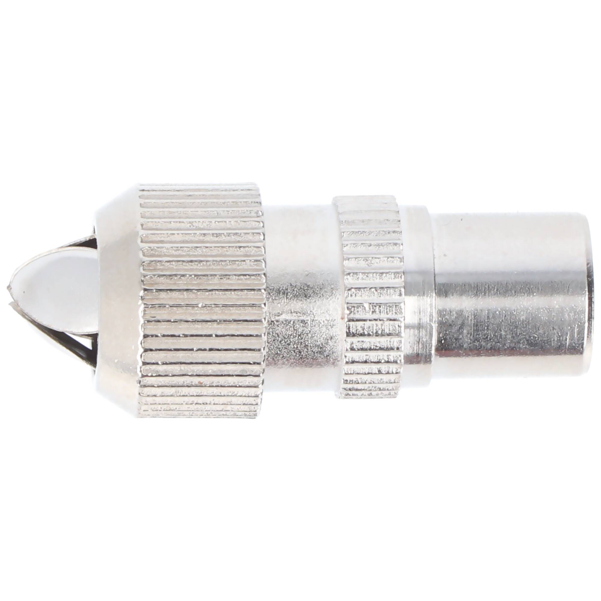 Koax-Stecker mit Schraubbefestigung - schraubbarer Koax-Stecker aus Metall