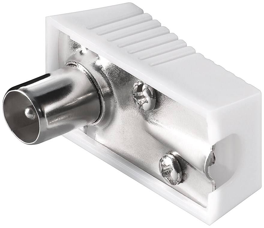 Goobay Koax-Winkelstecker mit Schraubbefestigung - Adapter-Stecker aus Kunststoff