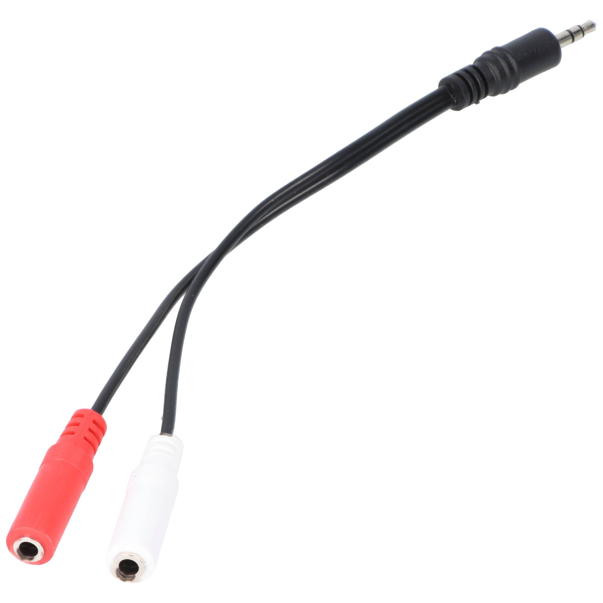 3,5-mm-Klinkenstecker auf Dual-RCA-Buchse Audio-Adapterkabel, rote und weiße Stecker