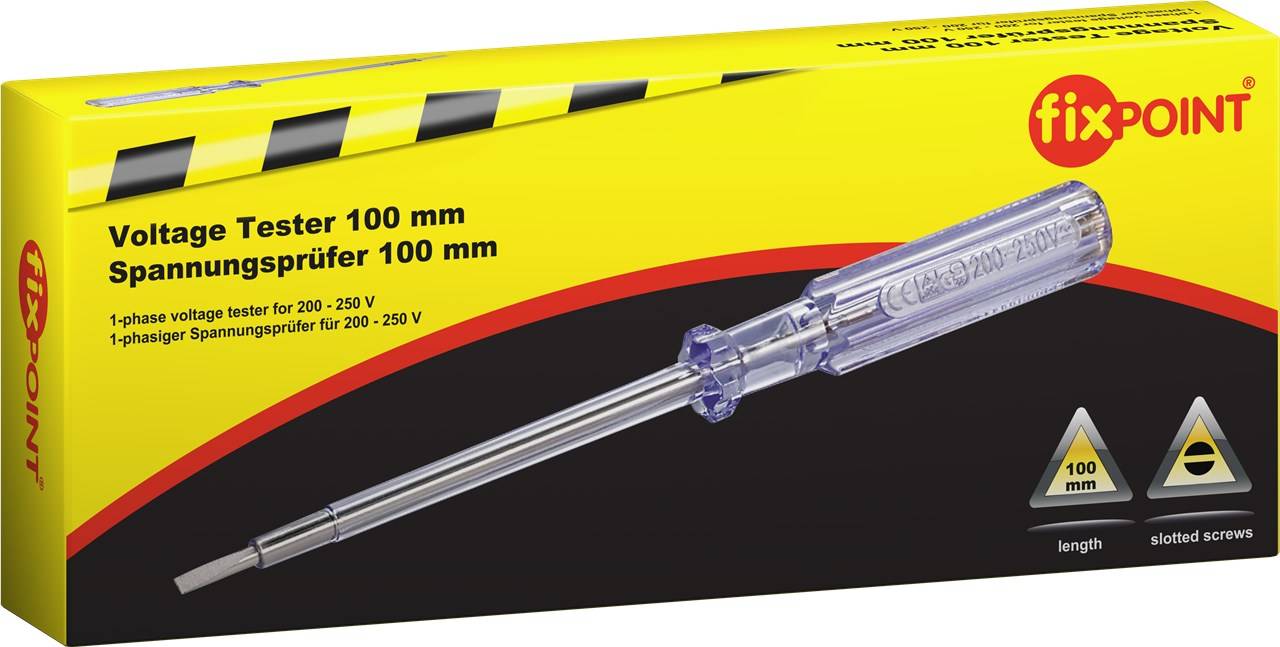 fixpoint Spannungsprüfer 200/250 V Schaftlänge 100 mm (1er Faltschachtel)
