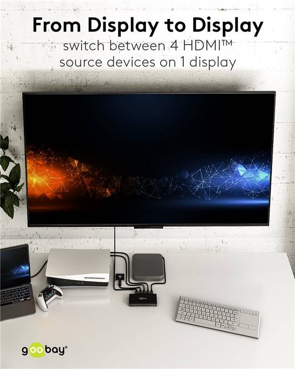 HDMI™-Umschaltbox 4 auf 1 mit Audio-Ausgang (4K @ 60 Hz)