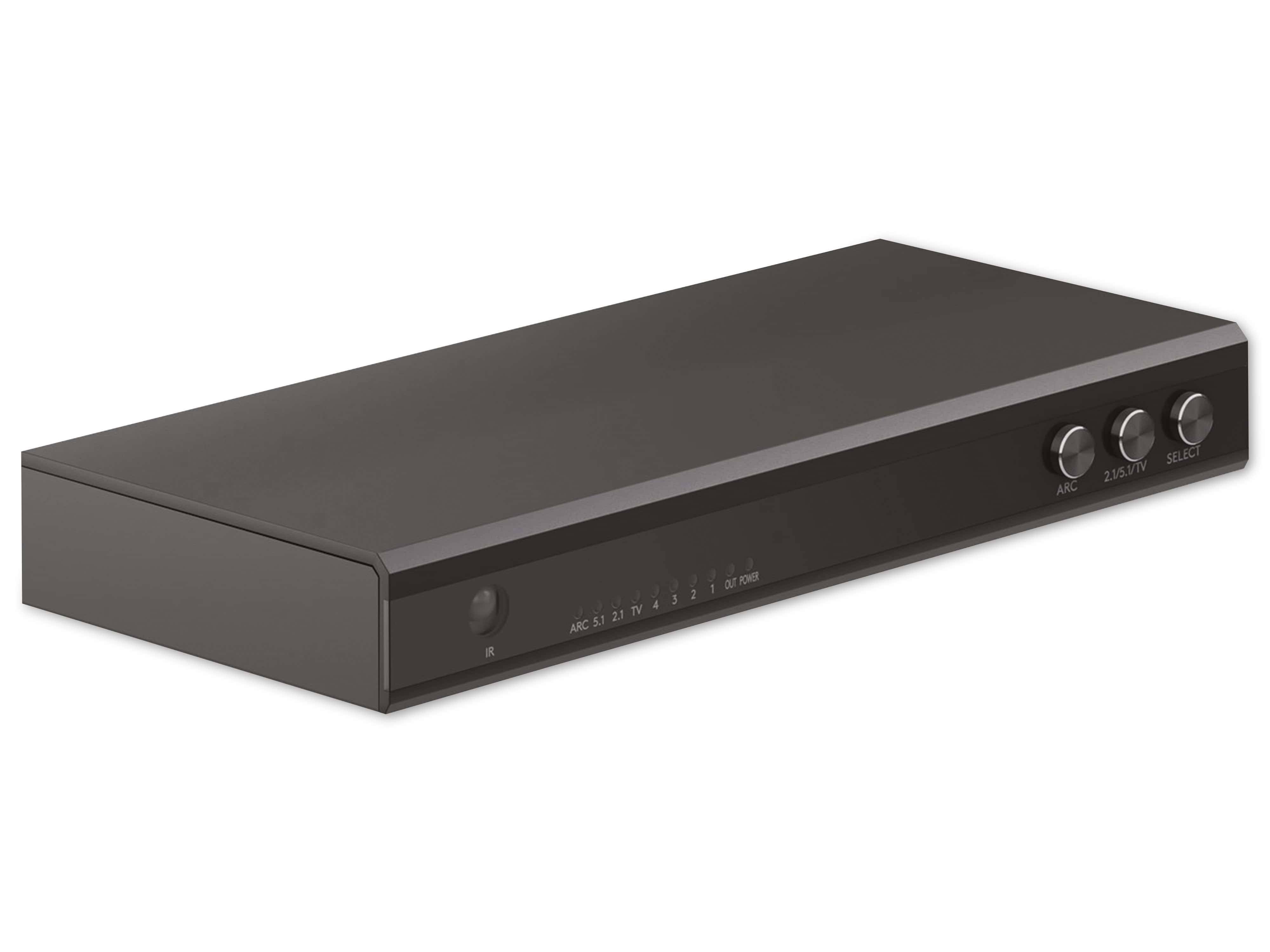 GOOBAY HDMI-Umschaltbox 4 auf 1 mit Audio-Ausgang, 4K, 60 Hz