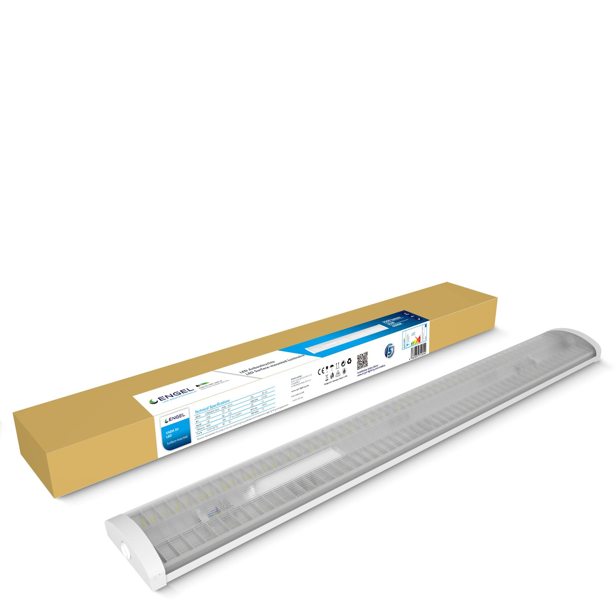 Engel Vada SU 170cm LED-Arbeitsplatzleuchte 75W 7500lm IP40 Reihenschaltung UGR<19