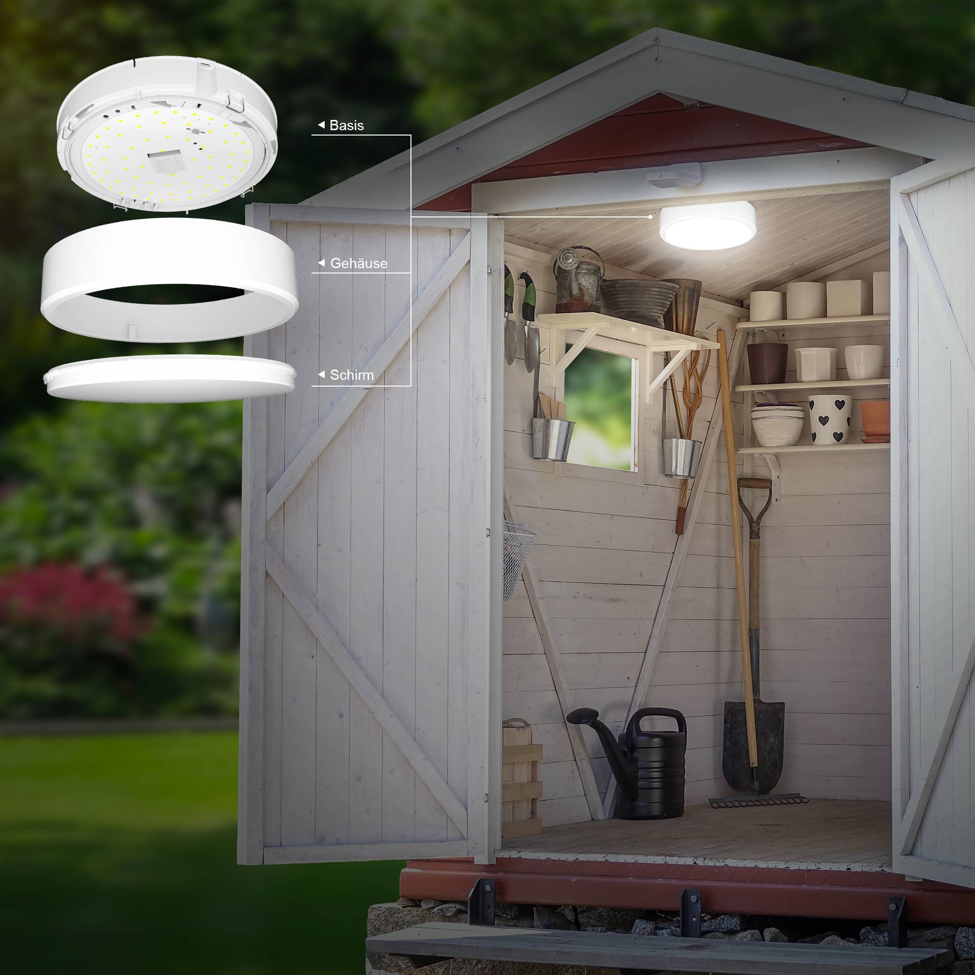 Engel Calla 30cm LED-Aufbauleuchte 15W 1650lm IP66 Reihenschaltung warmweiß/kaltweiß 3000/4000K