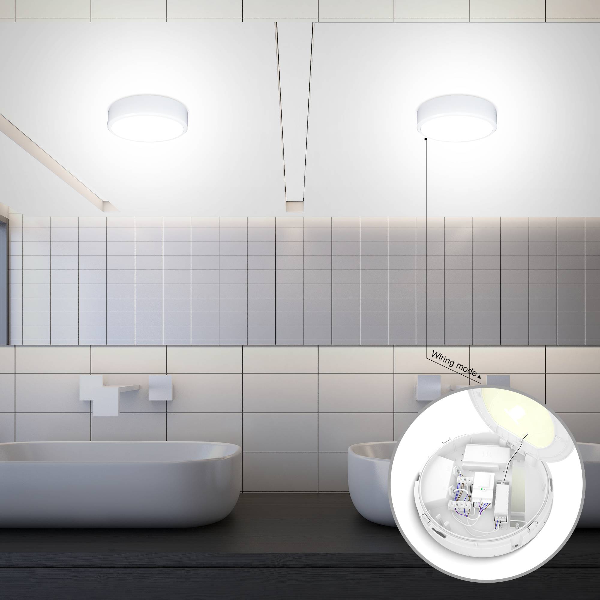 Engel Calla 30cm LED-Aufbauleuchte 15W 1650lm IP66 Reihenschaltung warmweiß/kaltweiß 3000/4000K