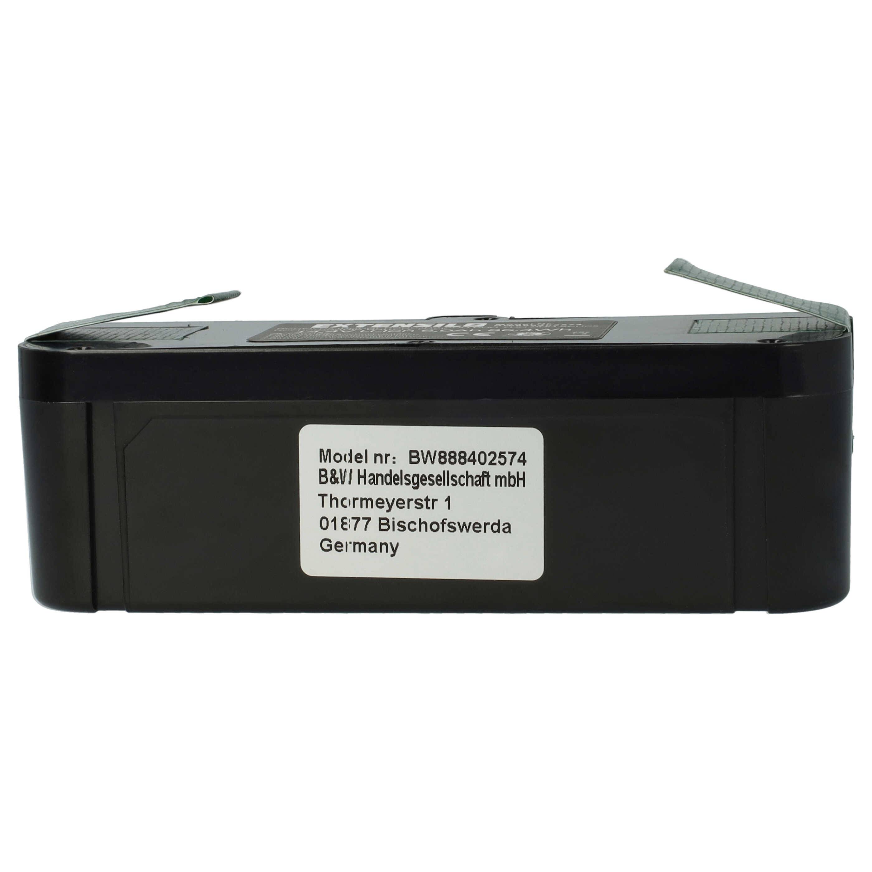 EXTENSILO Akku Ersatz für iRobot 2130LI, 1800LI, 4502233, 4376392, 4462425, 4374392 für Staubsauger (6000 mAh, 14,4 V, Li-Ion)