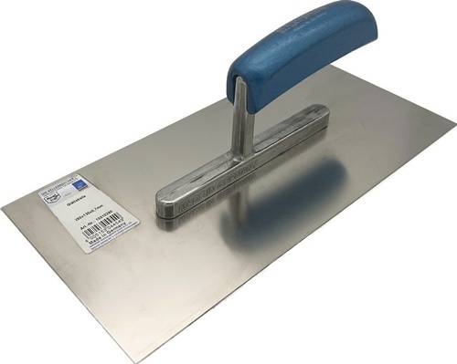 Glättekelle L.280mm B.130mm Buchenholzgriff Zahn 4x4mm rostfr.VA HAROMAC