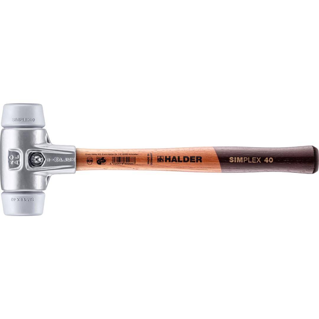 HALDER SIMPLEX-Schonhammer, TPE-mid; mit Aluminiumgehäuse und