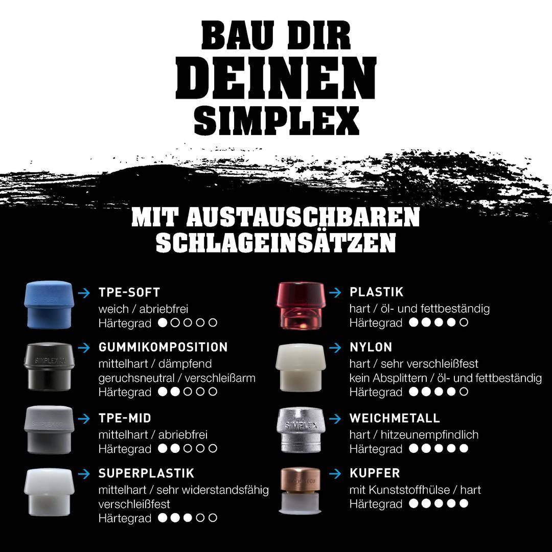 HALDER SIMPLEX-Schonhammer, TPE-mid; mit Tempergussgehuse und