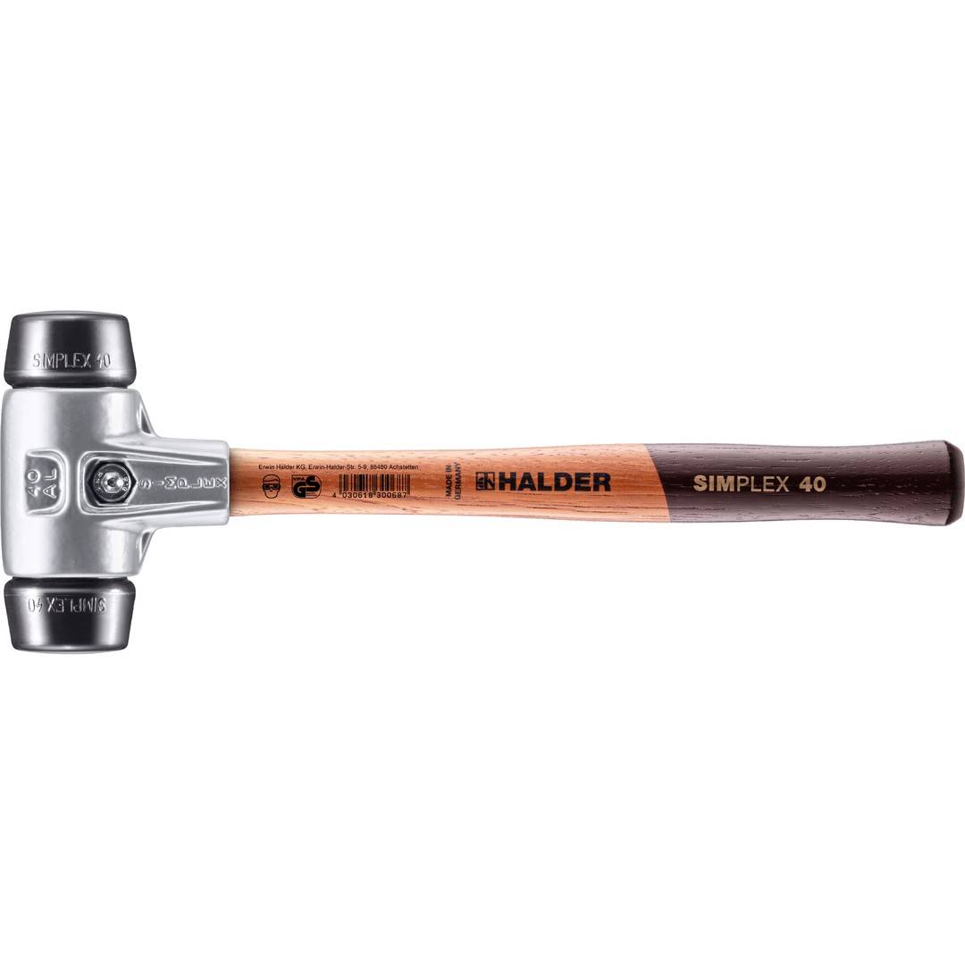 HALDER SIMPLEX Schonhammer Ø 40 mm Gummi mit Aluminiumgehäuse