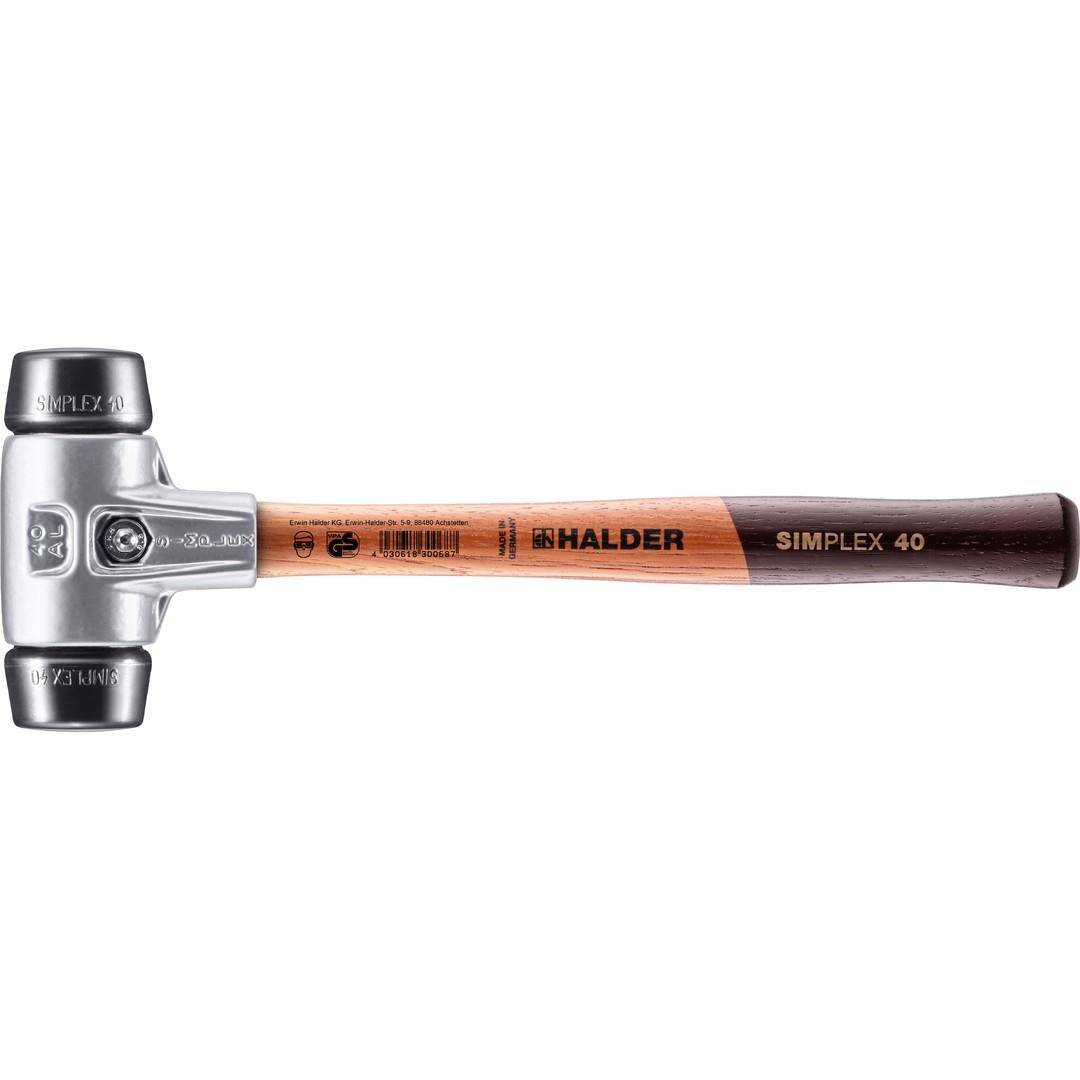 HALDER SIMPLEX-Schonhammer, Gummikomposition; mit Aluminiumgehäuse