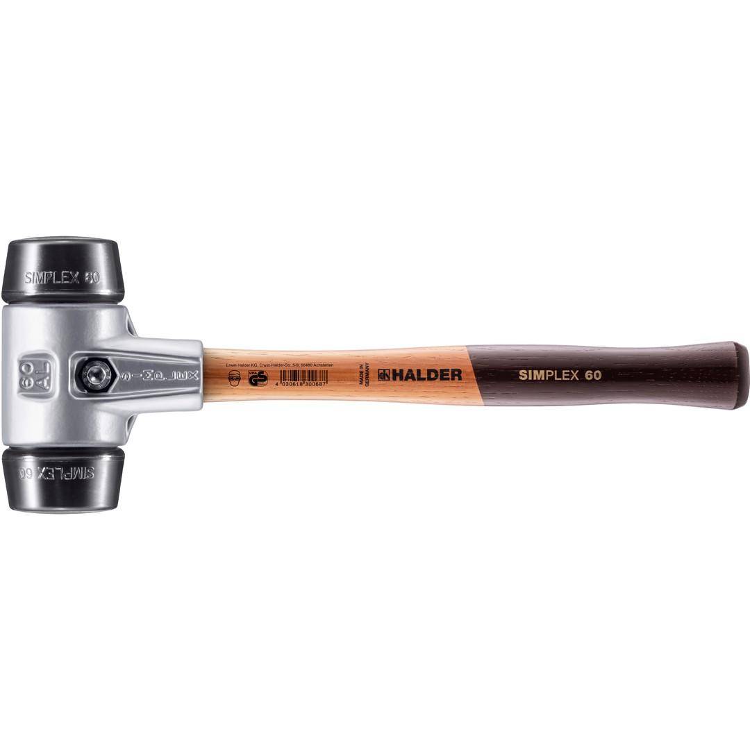 HALDER SIMPLEX-Schonhammer, Gummikomposition; mit Aluminiumgehäuse