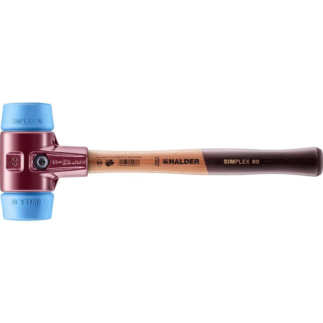 HALDER SIMPLEX-Schonhammer, TPE-soft; mit Tempergussgehuse und