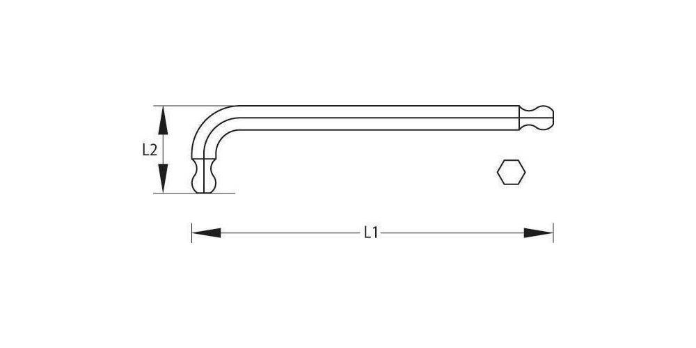 GEDORE Schraubendreher 42 DKEL 4 Doppelkugelkopf 4 mm Doppelkugelkopf