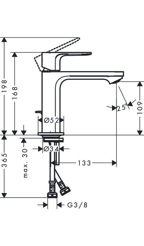 hansgrohe HG Einhebel-Waschtischmischer Rebris S 110 m ZAG Ausl 133mm