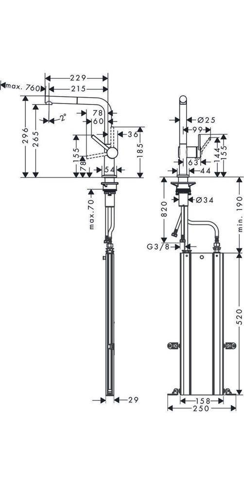 hansgrohe Spültischmischer 270 Talis M54 Ausziehauslauf 1 jet sBox