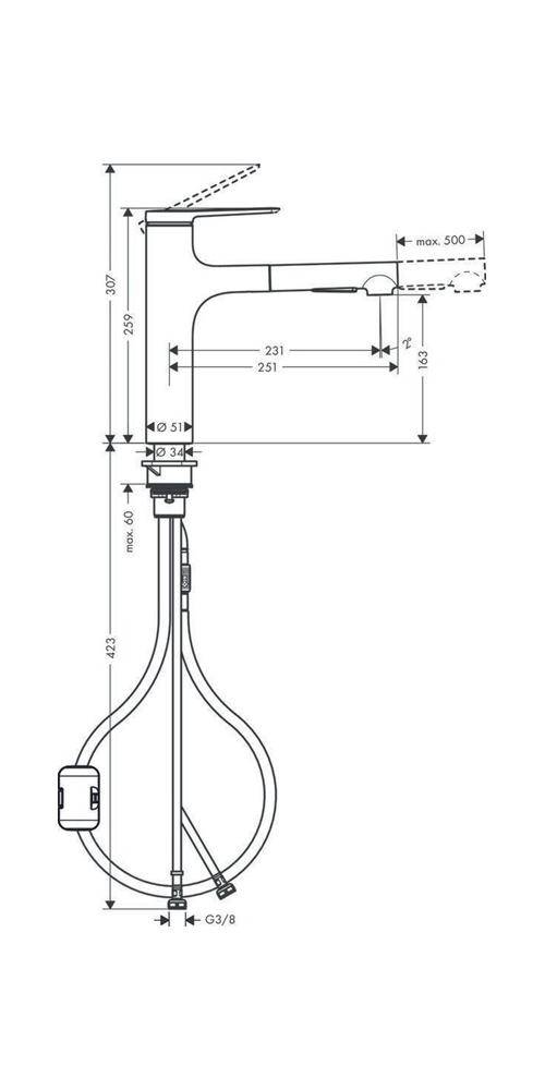 hansgrohe HG Einhebel-Spültischmischer Zesis M33 160, Ausziehbrause,