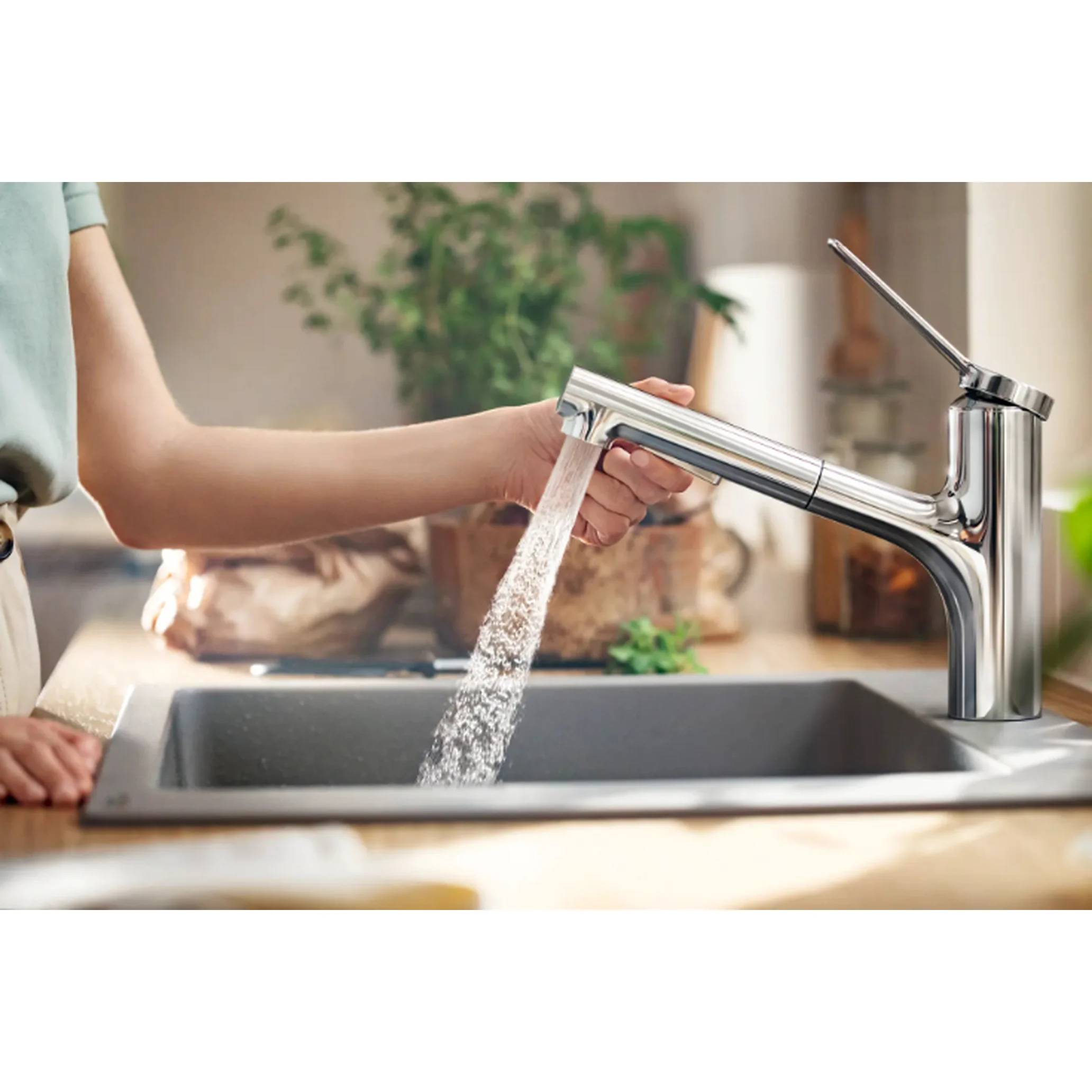 hansgrohe Einhebel-Küchenmischer, Ausziehbrause, 150, Zesis M33, 2jet, Chrom, 1 Stk.