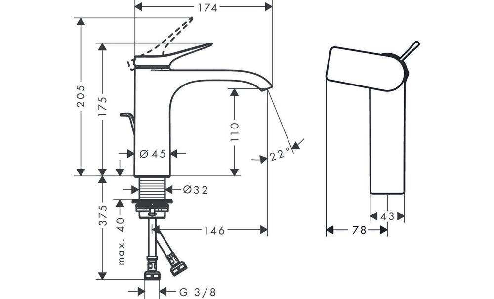hansgrohe Einhebel-Waschtischmischer VIVENIS 110 mit