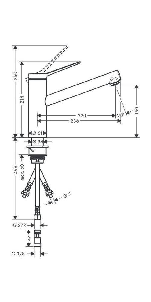 hansgrohe Einhebel-Spültischmischer Zesis M33 150 ND / of. WWBer. 1