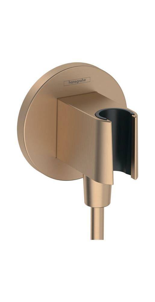 hansgrohe HG Wandanschluss FixFit S mit Brausehalter brushed bronze