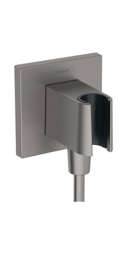 hansgrohe Wandanschluss FixFit E mit Brausehalter brushed black
