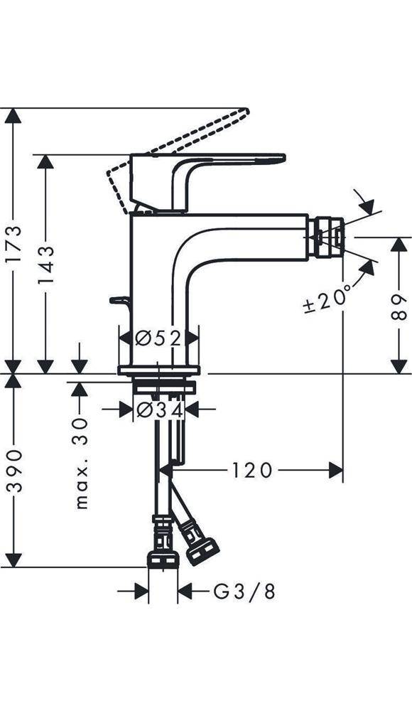 hansgrohe HG Einhebel-Bidetmischer Rebris S mit