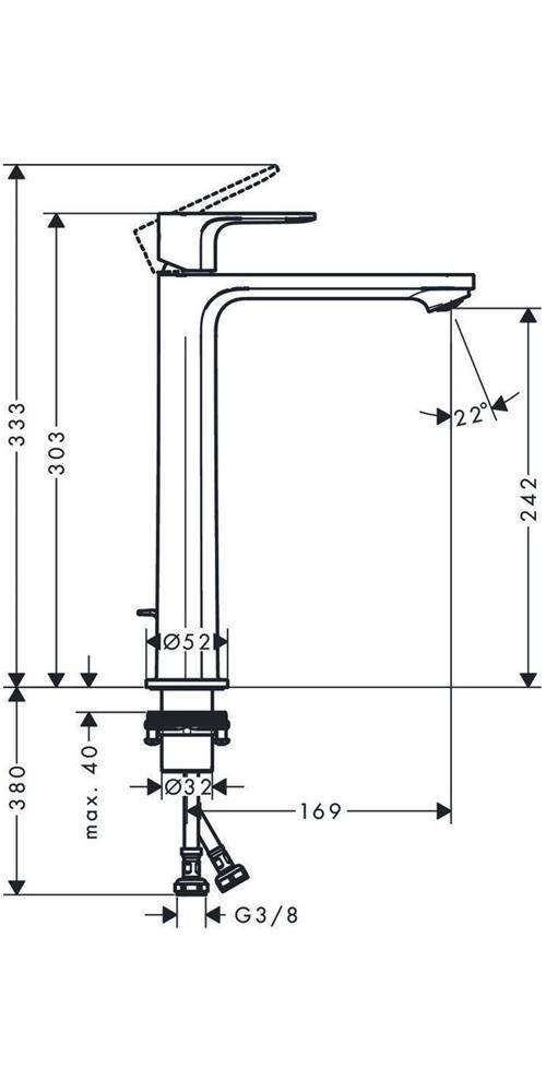 hansgrohe HG Einhebel-Waschtischmischer Rebris E 240 CoolStart m ZAG