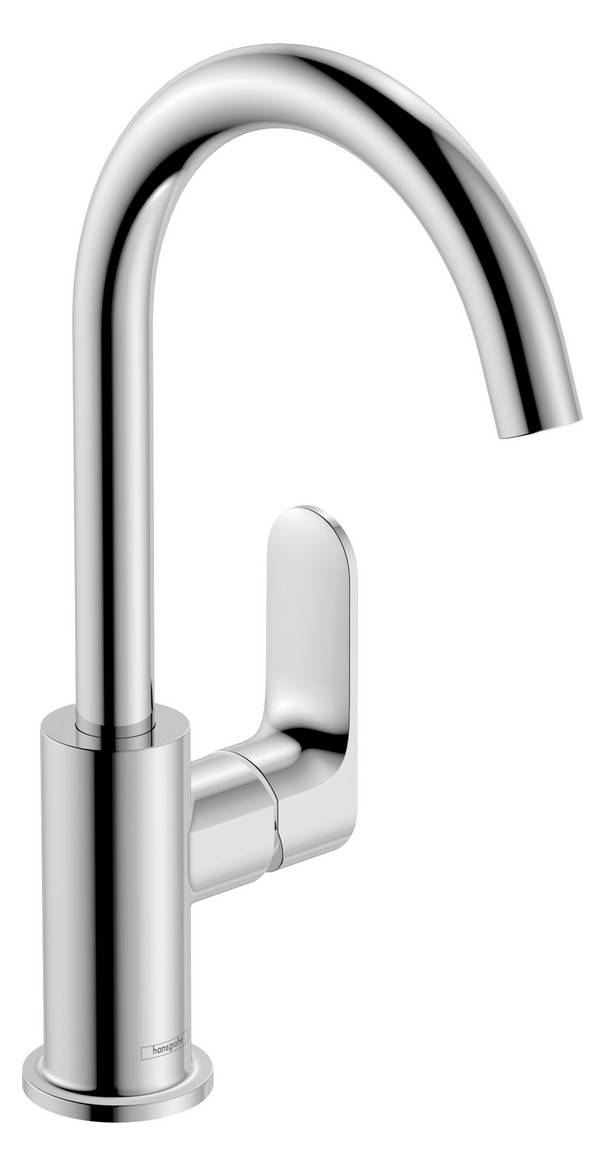 hansgrohe Rebris S Einhebel-Waschtischmischer 210 mit Schwenkauslauf und Zugstangen-Ablaufgarnitur, Chrom