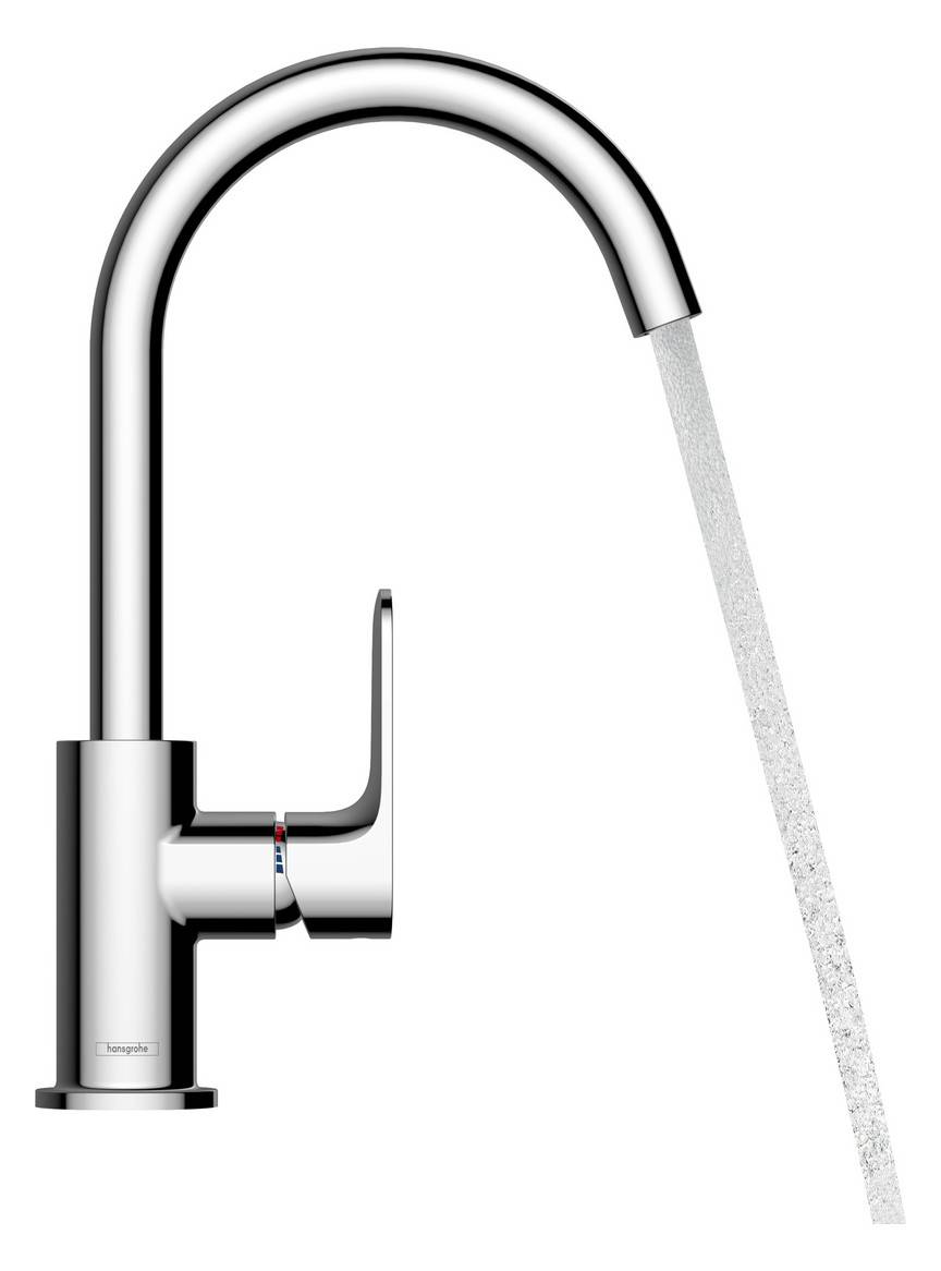 hansgrohe Rebris S Einhebel-Waschtischmischer 210 mit Schwenkauslauf und Zugstangen-Ablaufgarnitur, Chrom