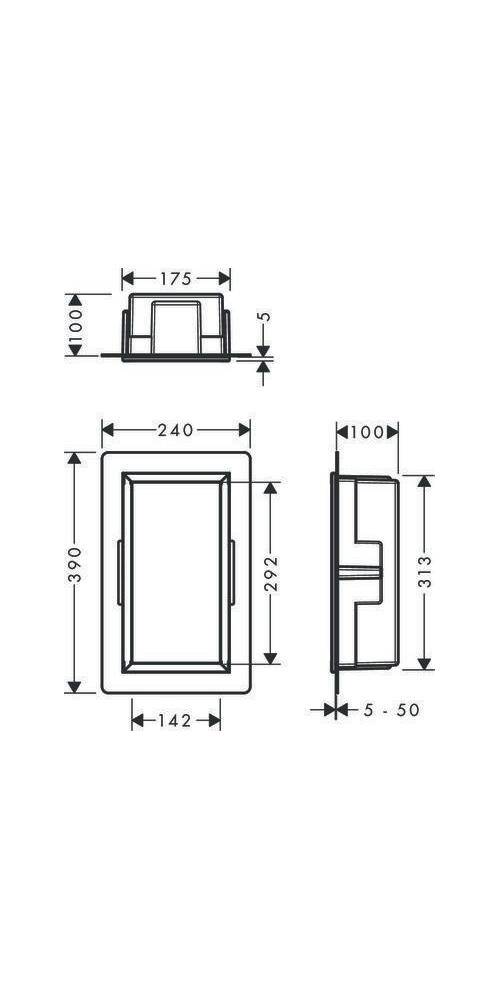 hansgrohe Wandnische XtraStoris Original mit Rahmen, Betongrau