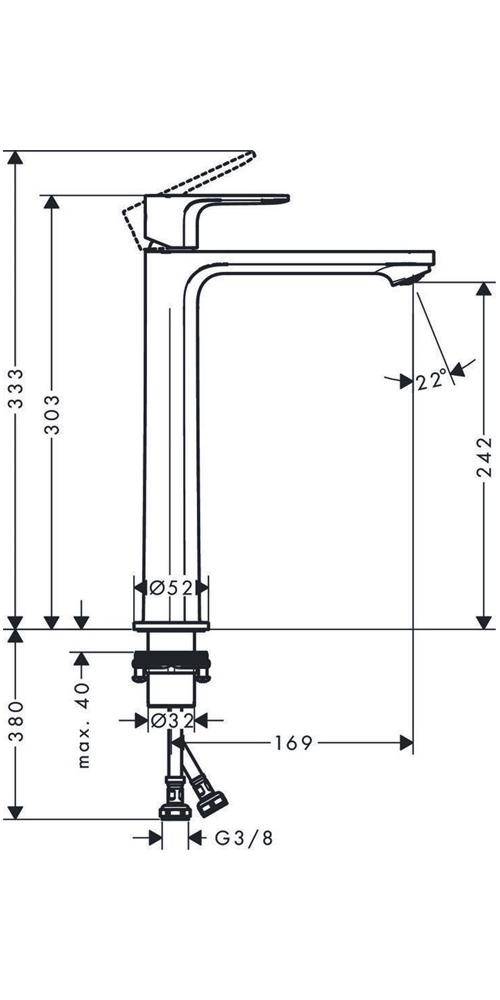 hansgrohe HG Einhebel-Waschtischmischer Rebris E 240 CoolStart ohne