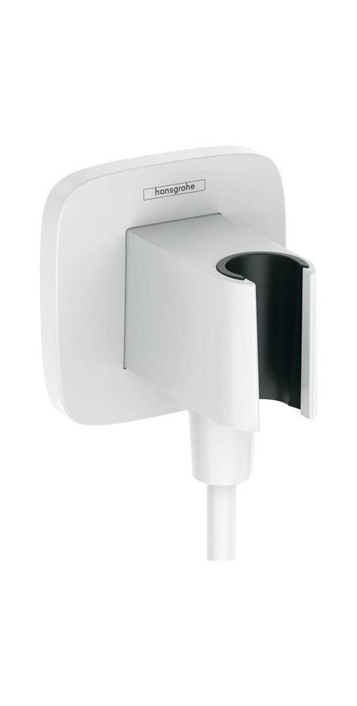 hansgrohe FixFit Q raccord mural avec support de douchette, blanc mat