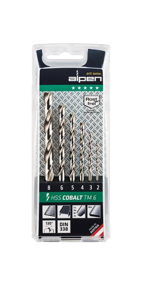 ALPEN-MAYKESTAG Spiralbohrersatz DIN 338 Typ N Nenn- 2/3/4/5/6/8x- mm