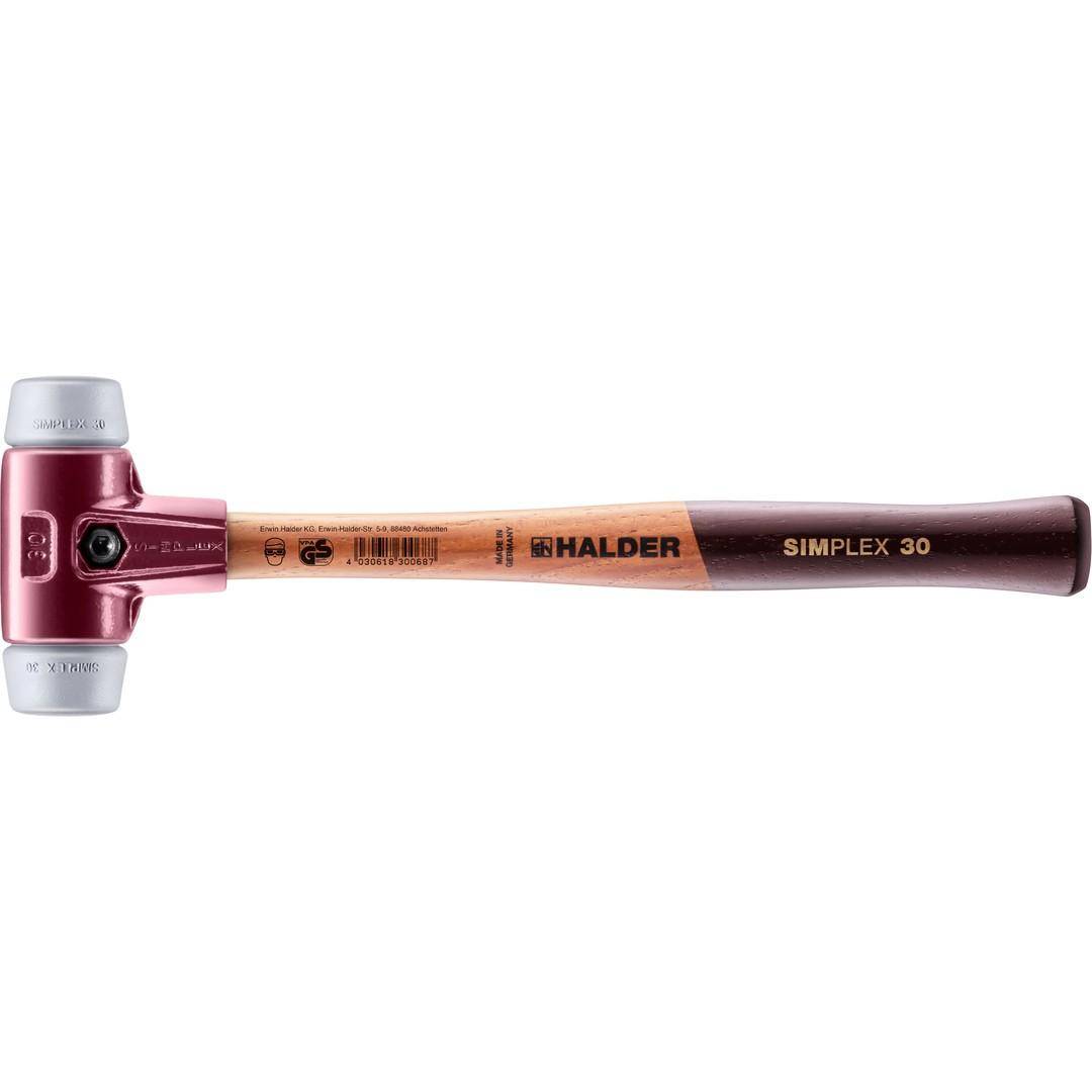 HALDER SIMPLEX-Schonhammer, TPE-mid; mit Tempergussgehäuse und