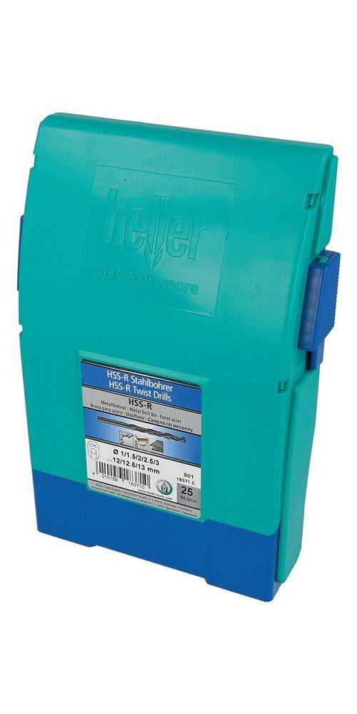 HELLER Spiralbohrersatz DIN 338 Typ RN 0901 25-tlg. D.1,0-13,0mm HSS