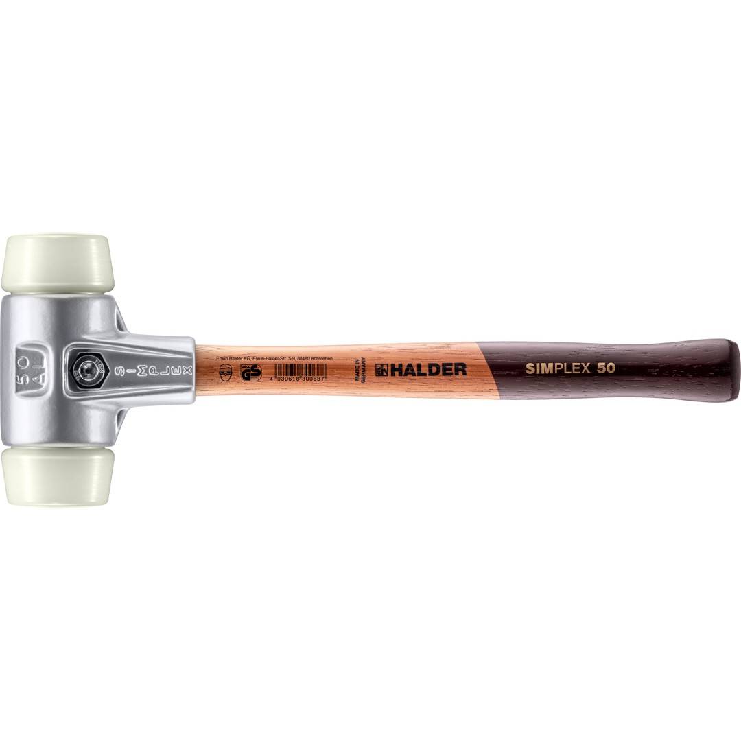 HALDER SIMPLEX Schonhammer Ø 50 mm Nylon mit Aluminiumgehäuse
