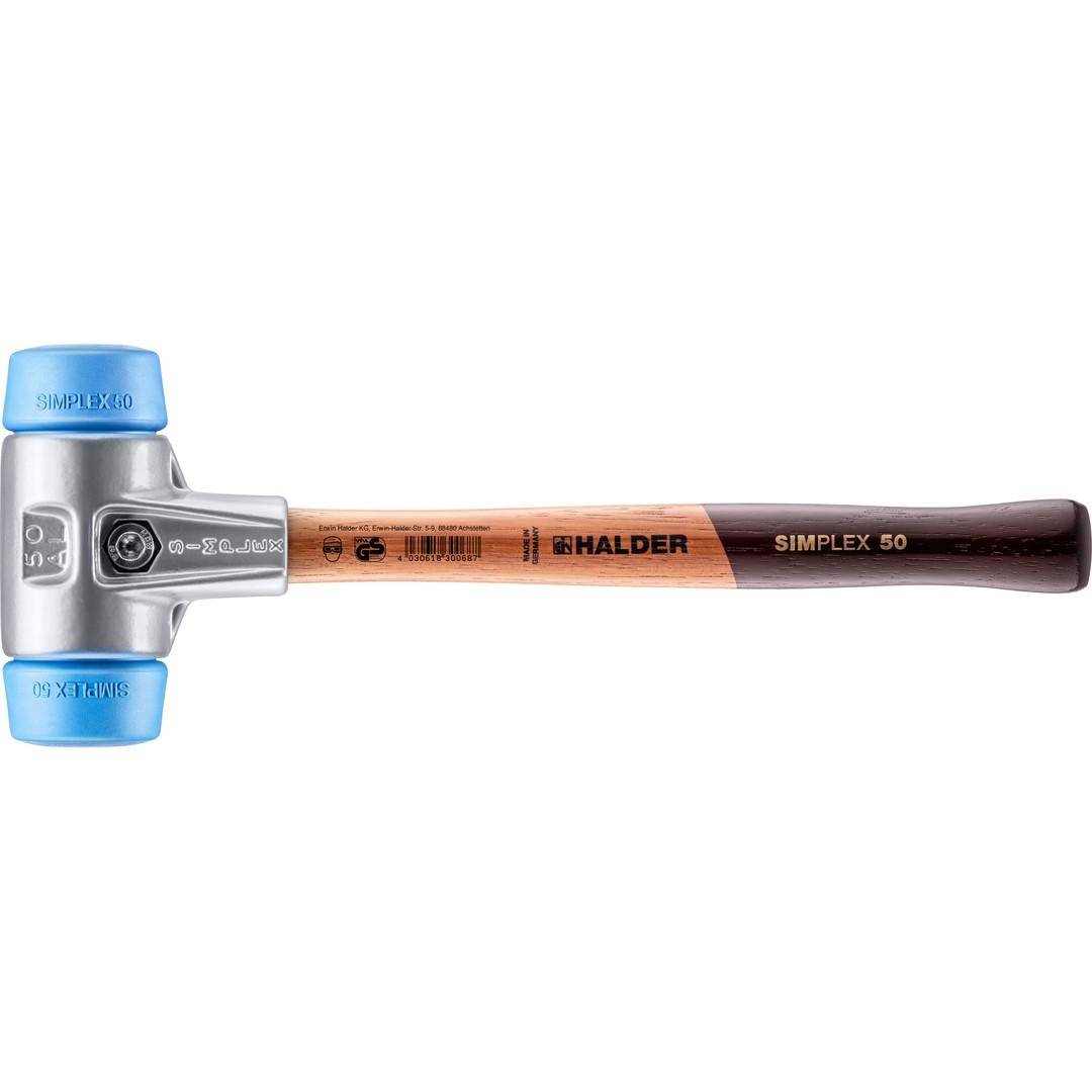 HALDER SIMPLEX-Schonhammer, TPE-soft; mit Aluminiumgehäuse und