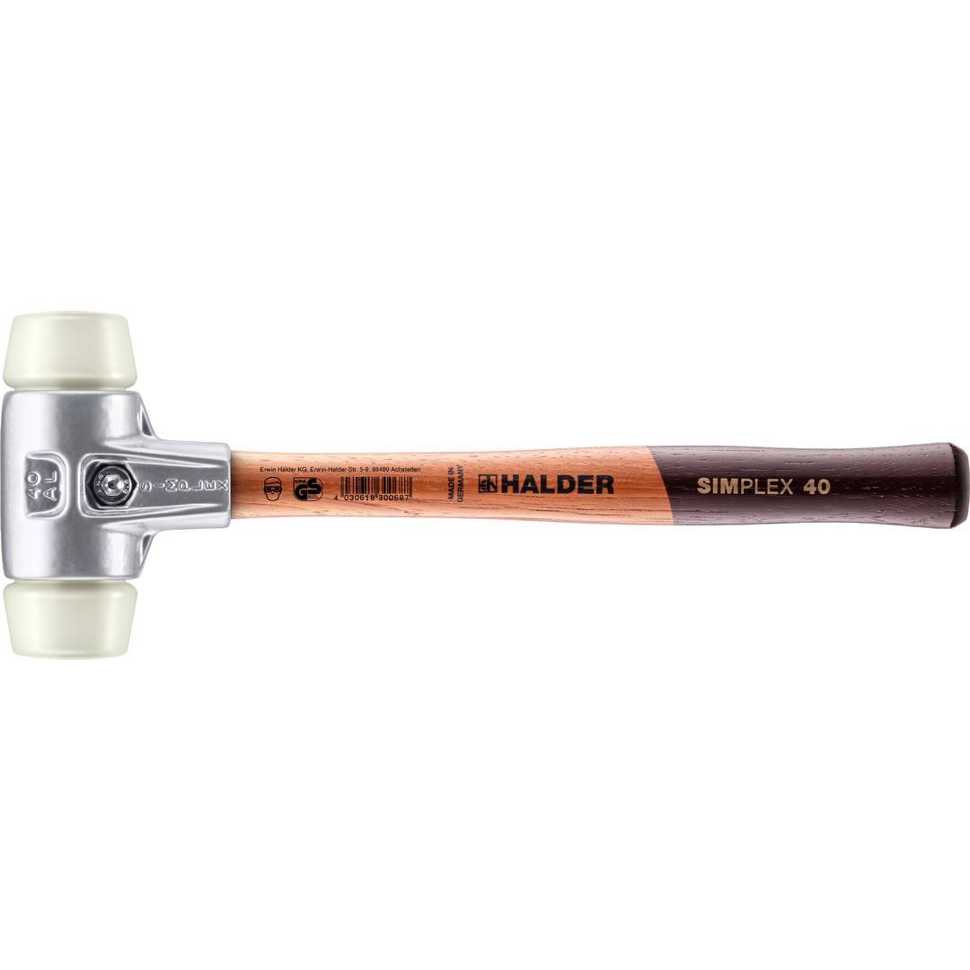 HALDER SIMPLEX Schonhammer Ø 40 mm Nylon mit Aluminiumgehäuse