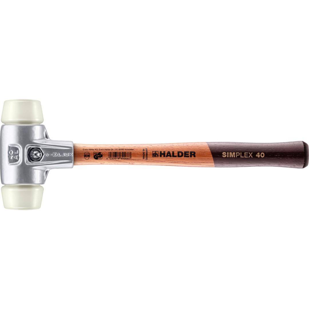 HALDER SIMPLEX-Schonhammer, Nylon; mit Aluminiumgehäuse und