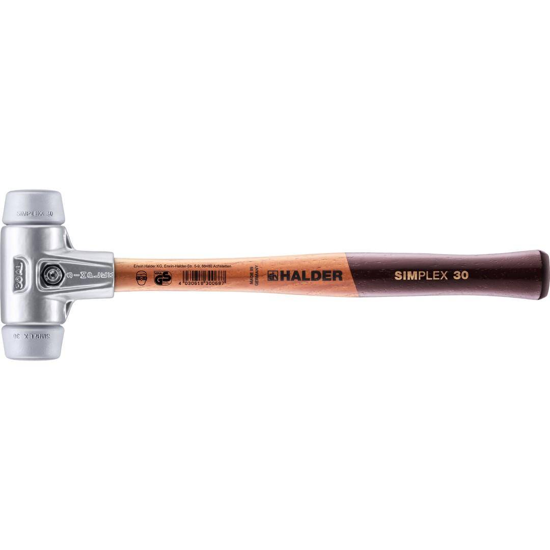 HALDER SIMPLEX-Schonhammer, TPE-mid; mit Aluminiumgehäuse und