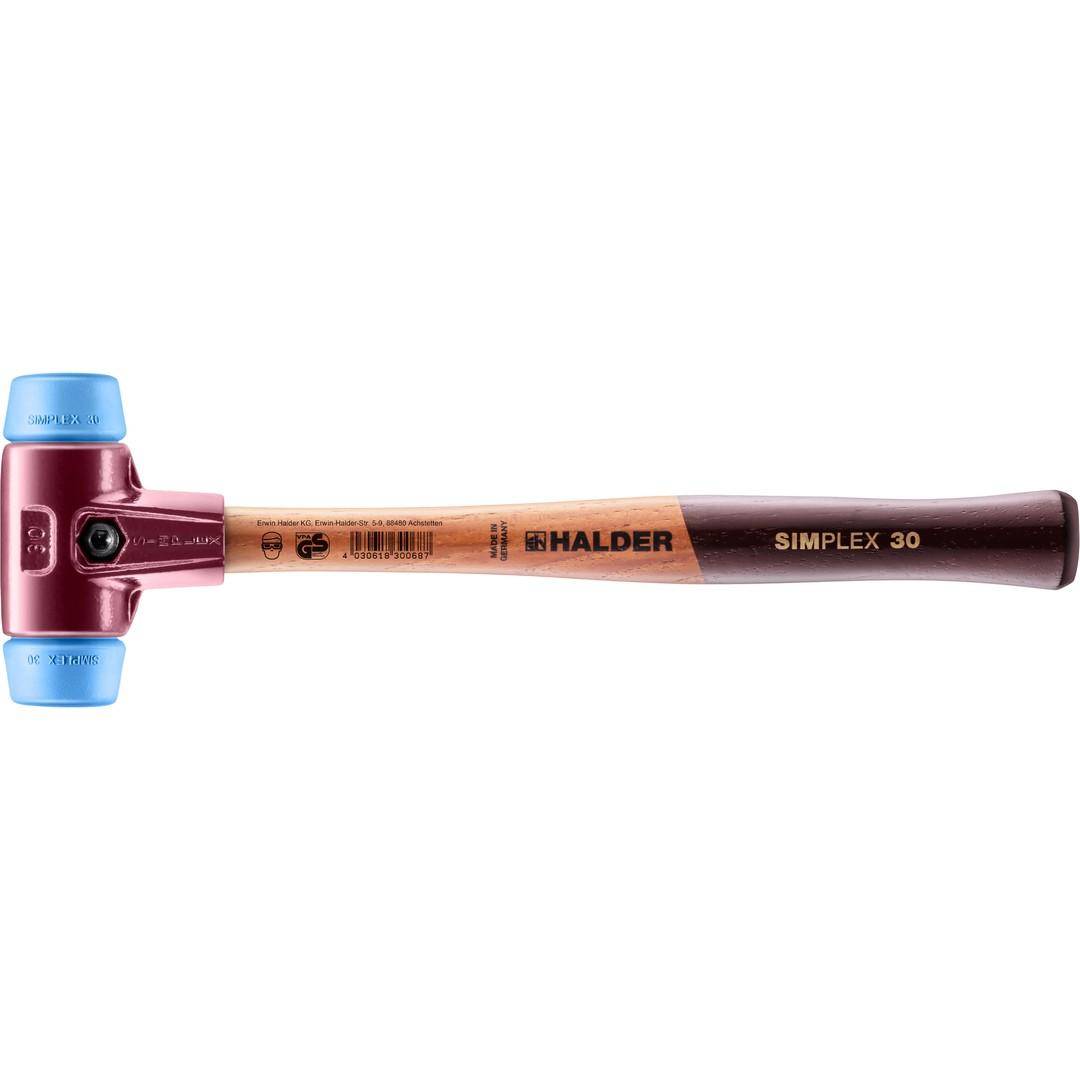 HALDER SIMPLEX-Schonhammer, TPE-soft; mit Tempergussgehäuse und